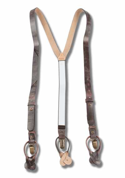 BRETELLE &amp; BRACES Dây đai đeo Quần Chữ Y Leather Brown Antique Brown