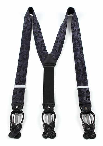 PSR-1 Dây đeo quần họa tiết rằn ri, xanh navy, dùng vải pentagono