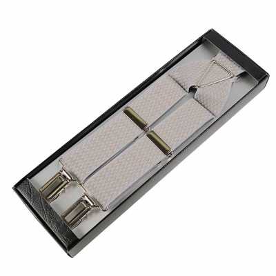 SR-105 Dây đeo quần trang trọng sản xuất tại Nhật Bản, họa tiết xương cá, xám nhạt