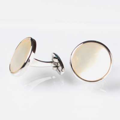 E-8 Khuy măng sét vỏ trai phủ màu champagne gold
