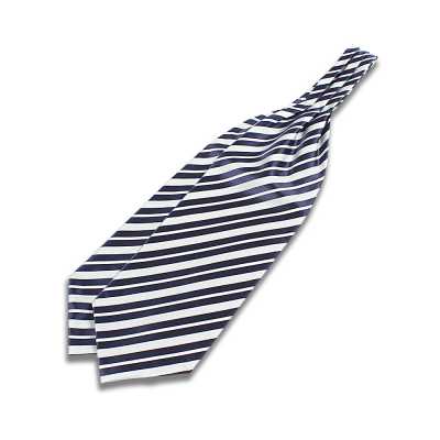 VAS-51 Cà vạt ascot lụa VANNERS sọc xanh navy