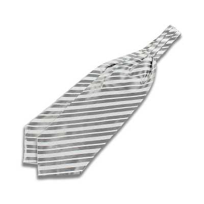 VAS-52 Cà vạt ascot lụa VANNERS sọc bạc
