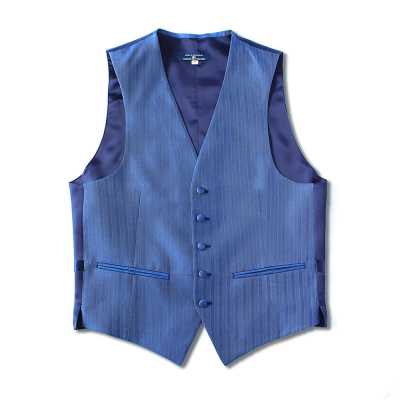 VANNERS-V-49 VANNERS áo gile trang trọng họa tiết xương cá xanh dương