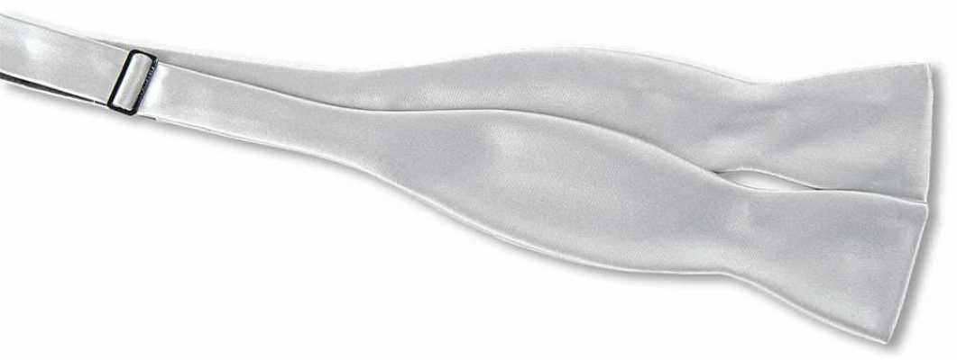 MT-501 Nơ bướm thắt tay bằng vải lụa cao cấp, màu bạc