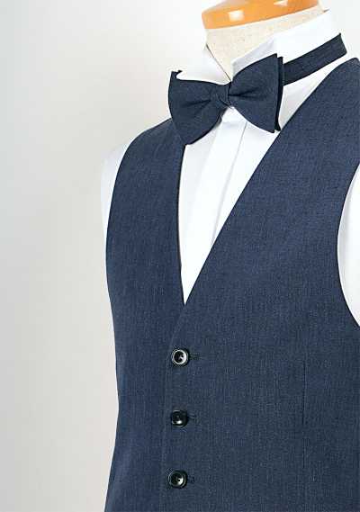 LV-1 Áo gile linen nội địa Nhật, xanh navy