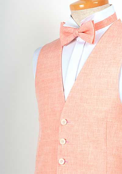 LV-5 Áo gile linen sản xuất tại Nhật màu hồng