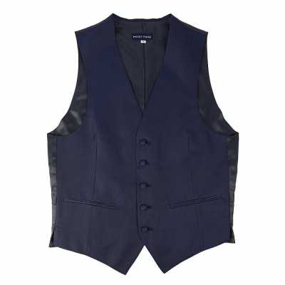 V-304 Áo ghi lê trang trọng bằng lụa jacquard, xanh navy