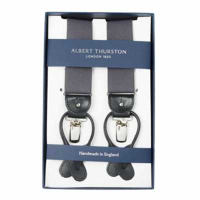 AT-DARKGREY Dây đeo quần ALBERT THURSTON xám đậm thun (cao su) 2in1