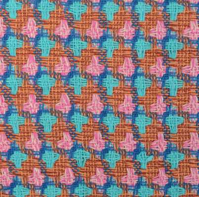 A7545 LINTON Linton vải tweed sản xuất tại Anh màu cam × xanh ngọc lam × hồng