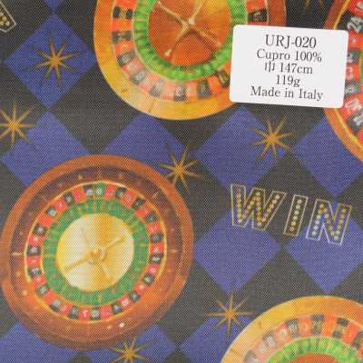 URJ-020 Sản xuất tại Ý, lót in cupro 100% dòng Casino họa tiết roulette