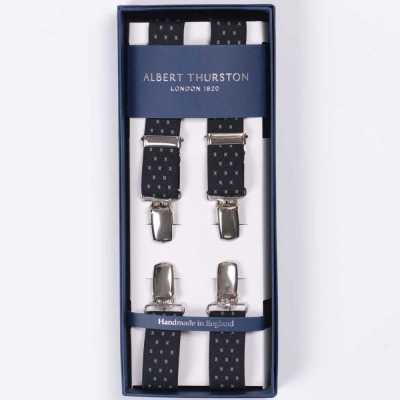 ATX-2447 Albert Thurston dây đeo quần kiểu X kẹp 4 điểm 25mm thun đàn hồi (cao su)