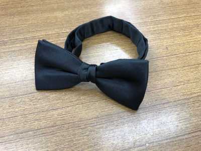 VBF-BK Nơ bướm dùng vải VANNERS màu đen satin