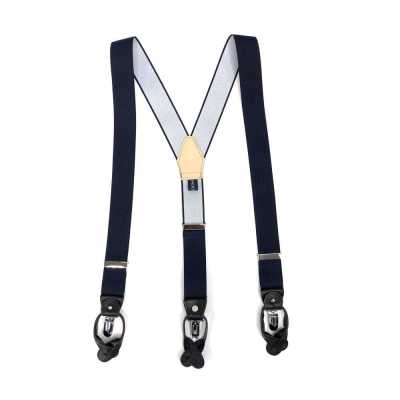SR-NAVY SR-NAVY Dây đeo quần EXCY Braces xanh navy trơn 2in1 35mm co giãn