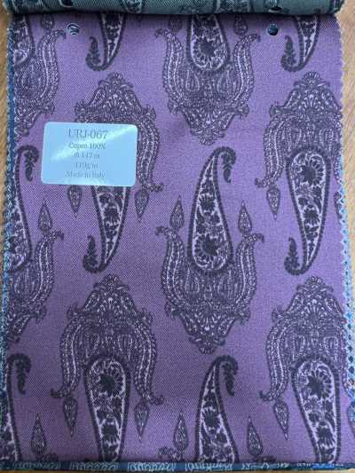 URJ-067 Lót in 100% cupro sản xuất tại Ý, họa tiết paisley lớn, tím đậm