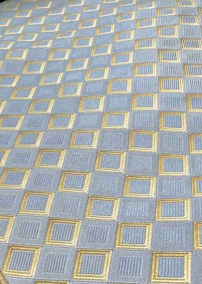 AI-5 Vải jacquard lụa họa tiết kẻ caro màu xám 【outlet】