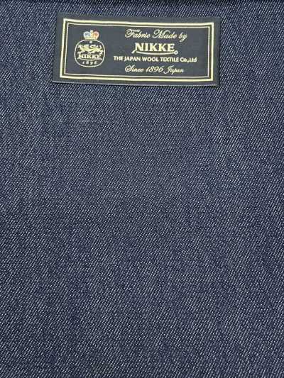 896S4311-38 NIKKE denim len xanh navy trơn S140s