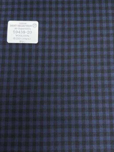 59438-20 26AW HERDREX 【80 SUPER 100'S NINE MONTH】 xanh navy kẻ caro