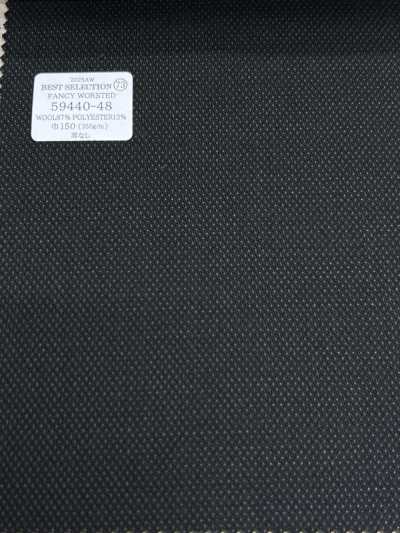 59440-48 26AW Lựa chọn tốt nhất 【FANCY WORSTED】 worsted kiểu cách màu xanh navy đậm chấm bi nhỏ