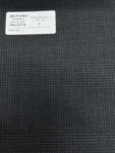 5ML0376 MIYUKI EVER WOOL Glen check xám than