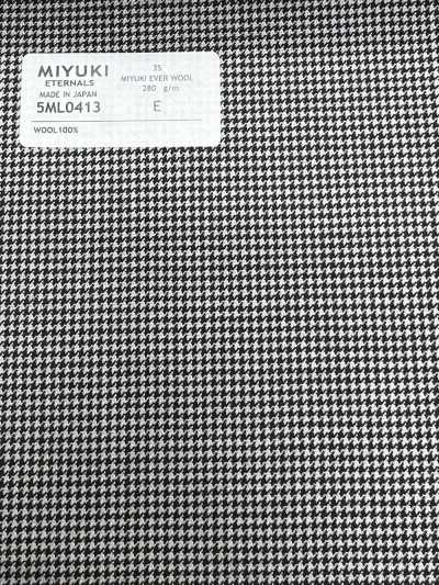 5ML0413 MIYUKI EVER WOOL (Miyuki Ever Wool) họa tiết houndstooth xám
