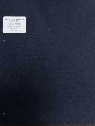 CNB8001 CANONICO vải flannel tiêu chuẩn Super120's xanh navy đậm trơn