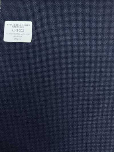 CNJ302 CANONICO mẫu tiêu chuẩn 21μ MONTECARLO JACKETING vải hopsack xanh navy đậm trơn