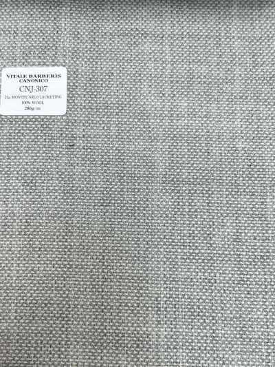 CNJ307 CANONICO mẫu tiêu chuẩn 21μ MONTECARLO JACKETING vải hopsack màu xám nhạt trơn
