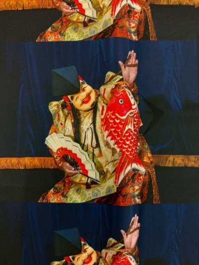 TPT1003 Vải lót in họa tiết Iwami Kagura lặp lại