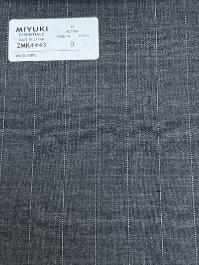 2MK4443 26SS Vải MIYUKI ESSENTIALS ACTIVA sọc xám trung