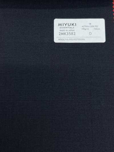 2MK3582 26SS Vải MIYUKI ESSENTIALS ACTIVA ACTIVA COOLTEC màu xanh navy trơn