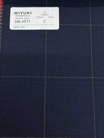 2ML4571 26SS Vải MIYUKI Essentials TROPICS kẻ caro xanh navy