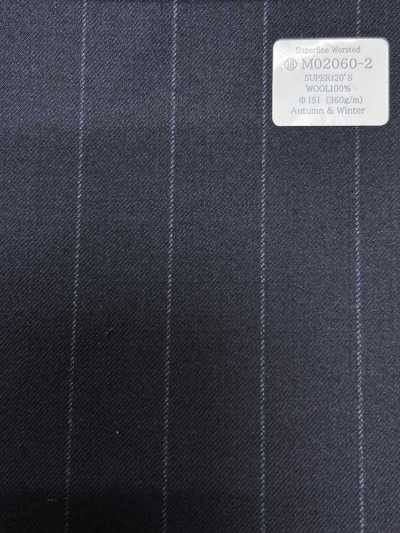 M02060-2 KUNISHIMA1850 dòng độc quyền 【worsted siêu mịn】 xanh navy kẻ sọc phấn