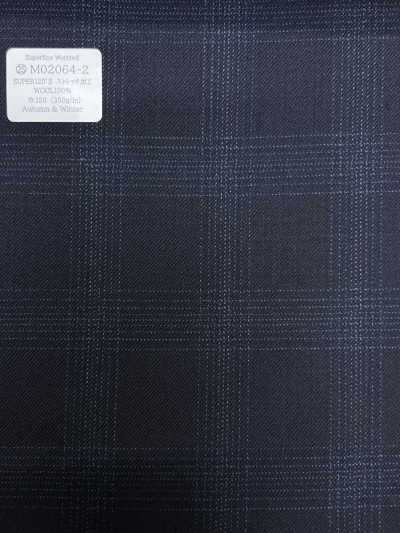 M02064-2 Dòng độc quyền KUNISHIMA1850 【Superfine Worsted】 xanh navy kẻ caro sợi pha