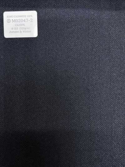 M02047-2 Dòng độc quyền KUNISHIMA1850 【SOMO CASHMERE 100%】 xanh navy họa tiết herringbone