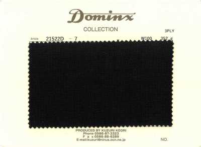 21522D-7 Sợi xoắn mạnh 3 lớp len 100% DOMINX đen