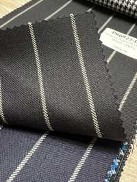 PR6521-DN Tiêu Chuẩn, Sản Xuất Tại Nhật Bản, Premium Super120's Co Giãn, Kẻ Sọc, Xanh Navy đậm[Vải] Ảnh phụ