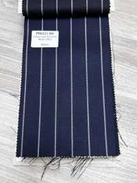 PR6521-NV Tiêu Chuẩn, Sản Xuất Tại Nhật Bản, Premium Super120's Co Giãn, Kẻ Sọc, Xanh Navy[Vải] Ảnh phụ