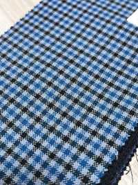 MH6511-BL Vải Wool Mohair Worsted Tiêu Chuẩn, Sản Xuất Tại Nhật Bản (Kiểu Tonic), Kẻ Caro Màu Xanh Dương Ảnh phụ