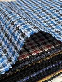 MH6511-BL Vải Wool Mohair Worsted Tiêu Chuẩn, Sản Xuất Tại Nhật Bản (Kiểu Tonic), Kẻ Caro Màu Xanh Dương Ảnh phụ