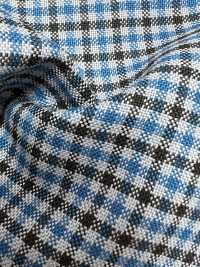 MH6511-BL Vải Wool Mohair Worsted Tiêu Chuẩn, Sản Xuất Tại Nhật Bản (Kiểu Tonic), Kẻ Caro Màu Xanh Dương Ảnh phụ