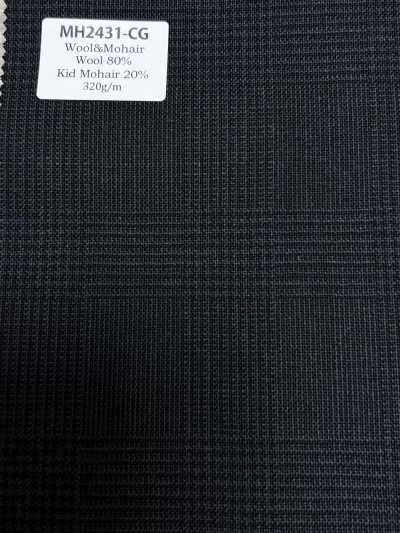 MH2431-CG Mẫu chuẩn, sản xuất tại Nhật, vải len mohair wool (kiểu tonic) kẻ caro, xám than