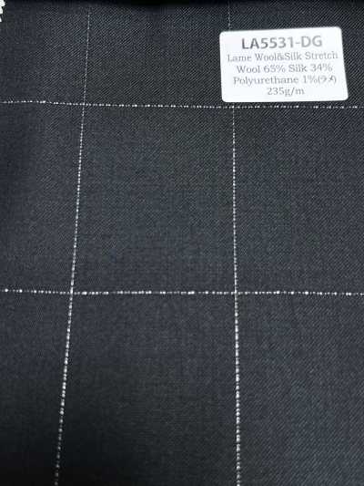 LA5531-DG Mẫu cơ bản vải wool lụa kim tuyến co giãn, sản xuất trong nước, caro