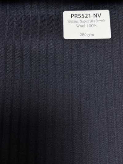 PR5521-NV Mẫu tiêu chuẩn nội địa Nhật Premium Super120's Stretch trơn xanh navy