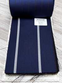 SK3523-NV Mẫu cơ bản hàng nội địa Nhật vải lụa len co giãn kẻ sọc xanh navy[Vải] Hình ảnh bổ sung