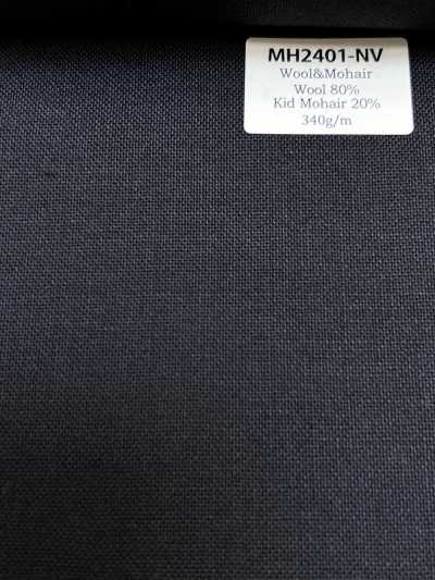 MH2401-NV Mẫu cơ bản Sản xuất tại Nhật Bản vải wool mohair worsted (kiểu tonic) xanh navy