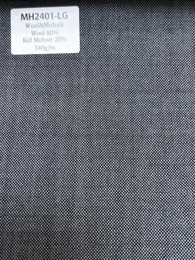 MH2401-LG Mẫu cơ bản, hàng sản xuất tại Nhật Bản, vải wool mohair worsted (phong cách tonic) màu xám nhạt
