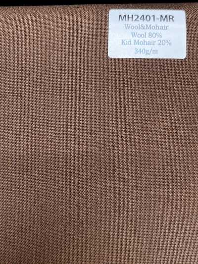 MH2401-MR Mẫu cơ bản vải wool mohair worsted nội địa (kiểu tonic) màu marron