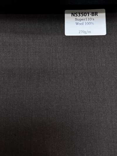 NS3501-BR Mẫu tiêu chuẩn, sản xuất tại Nhật Bản, wool co giãn Super110’s, nâu