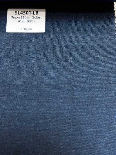 SL4501-LB Hàng tiêu chuẩn, sản xuất tại Nhật Super110’s, wool co giãn ánh ngũ sắc, xanh nhạt