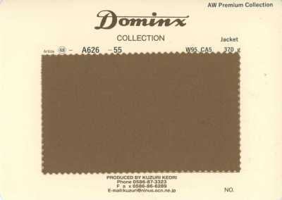 A626-55 Áo khoác tiêu chuẩn len 100% DOMINX (Dominks) bộ sưu tập cao cấp màu nâu